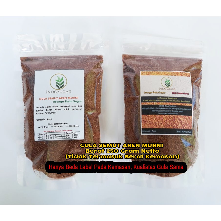 

Gula Aren Semut Organik 250 gram Netto - Palm Sugar Asli Tanpa Campuran