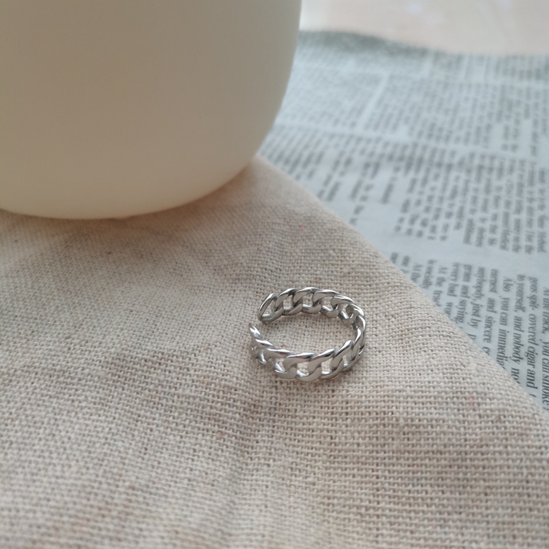 Cincin Model Rantai Twist Gaya Retro Untuk Aksesoris