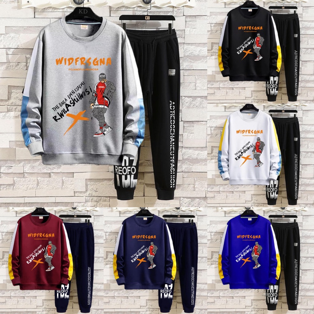 Asgard777 - SETELAN WID / baju panjang pria / baju pria distro / sweater pria / celana panjang pria / celana jogger pria / setelan