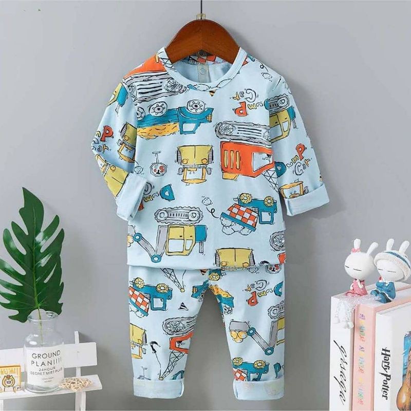 BAJU TIDUR ANAK IMPORT SETELAN/STELAN PAJAMAS/PIYAMA FULLPRINT (IMPORT)