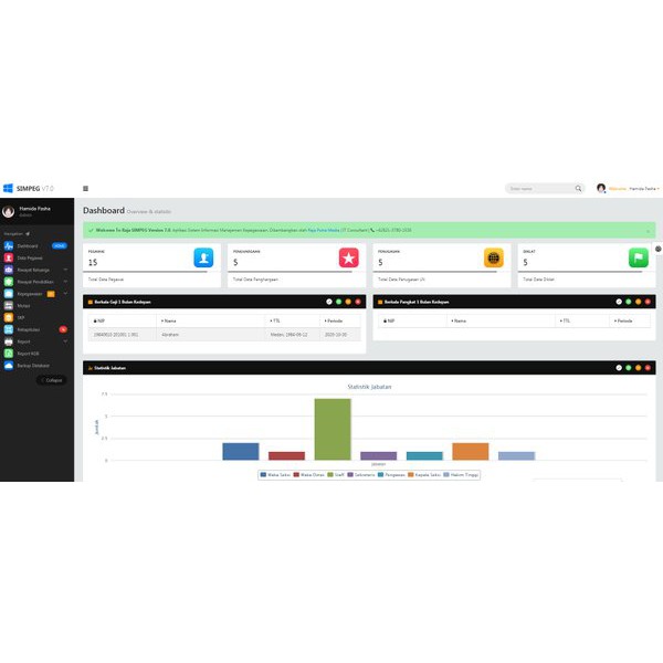 Sofware Program Aplikasi Kepegawaian SIMPEG 7 FULL SIAP PAKAI & SOURCE