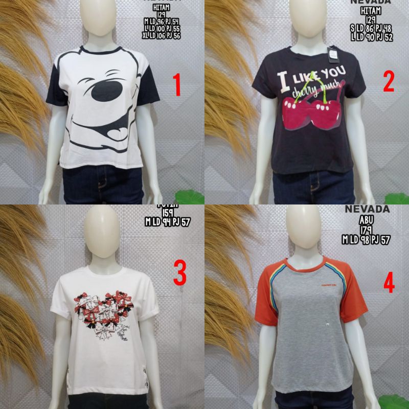 KAOS WANITA LENGAN PENDEK / KAOS WANITA NEVADA