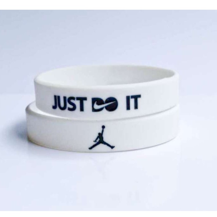 BRACELET TANGAN PRIA - GELANG KARET SPORT ORIGINAL JORDAN WHITE