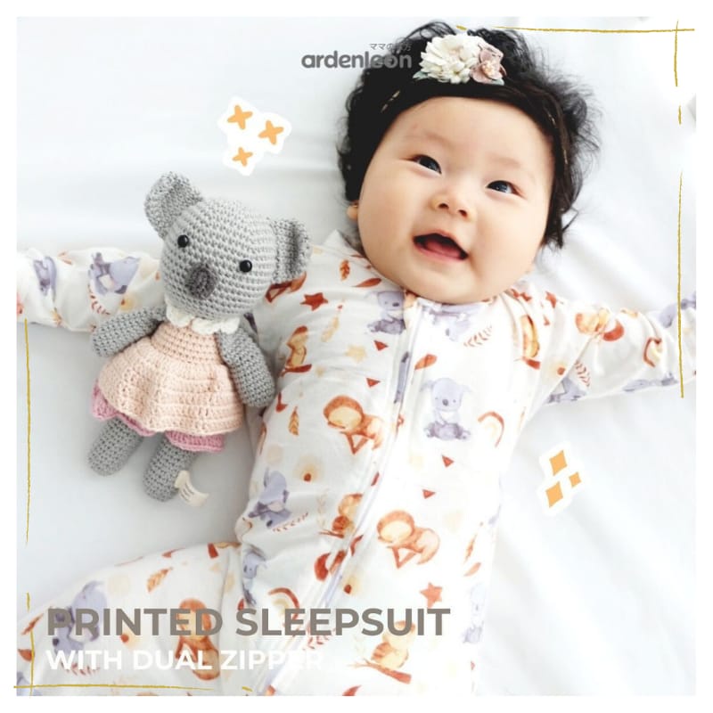 Lakuku - Ardenleon Printed Sleepsuit dual zipper Setelan Piyama Lengan Panjang