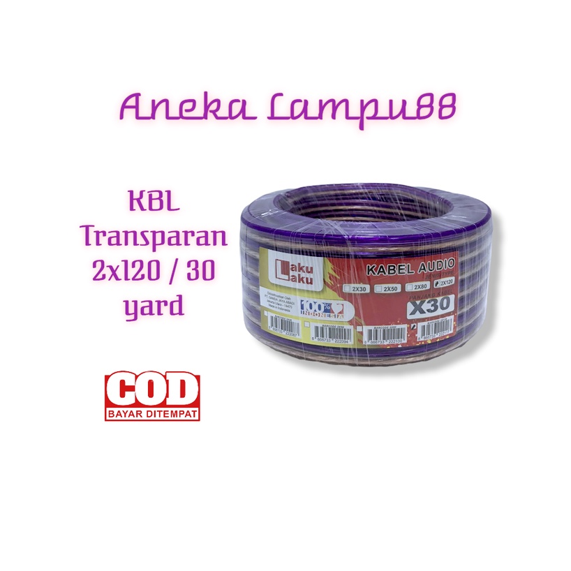 KABEL TRANSPARAN 2X120 30 YARD KABEL AUDIO TRANSPARAN 2X120 20 METER - KABEL LISTRIK