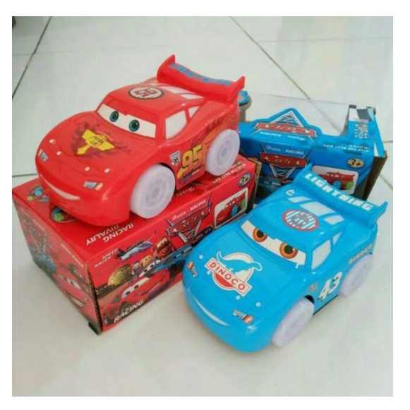Mainan Mobil mobilan Cars Roda Lampu Nyala Mainan Go N Bump McQueen