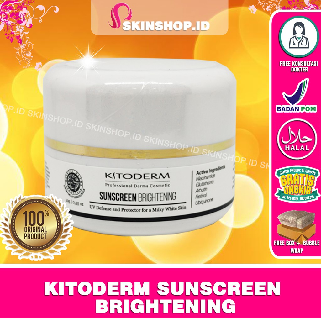 Kitoderm Sunscreen Brightening 10gr Original / Sunscreen Pencerah BPOM Aman