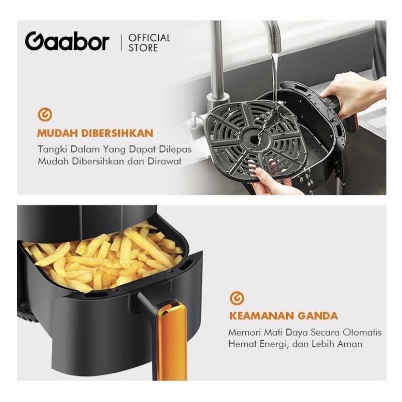 GAABOR AIR FRYER 5 L MESIN PENGGORENGAN TANPA MINYAK GA-M5A