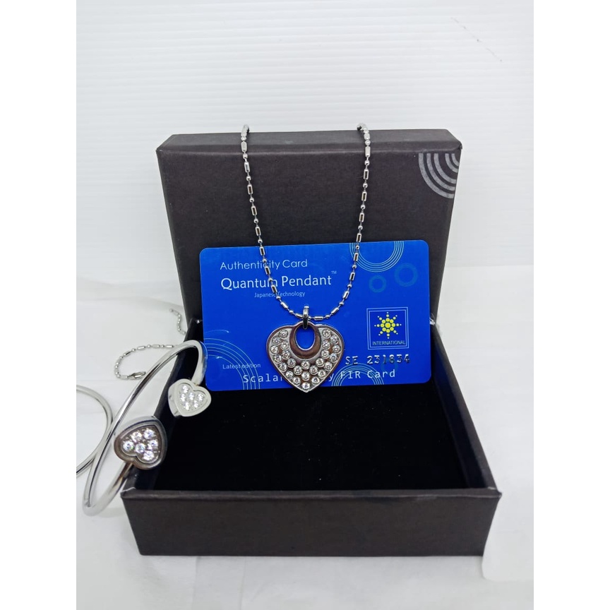 [ TERLARIS ] 1 set kalung kesehatan / kalung + gelang +BOX + SERTIFIKAT/KALUNG KESEHATAN ANTI VIRUS/Quantum pendant kalung kesehatan/Quantum Science Energy Pendant Necklace / Kalung Liontin Terapi Kesehatan Magnetic Pendant