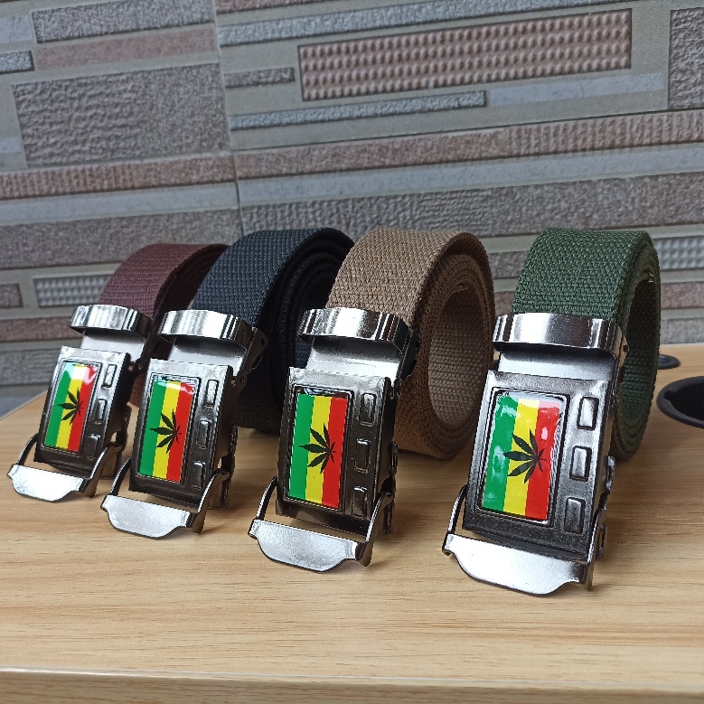 Ikat Pinggang Pria Sabuk Katun Kanvas Gesper Rasta Jepit Men Belt S048