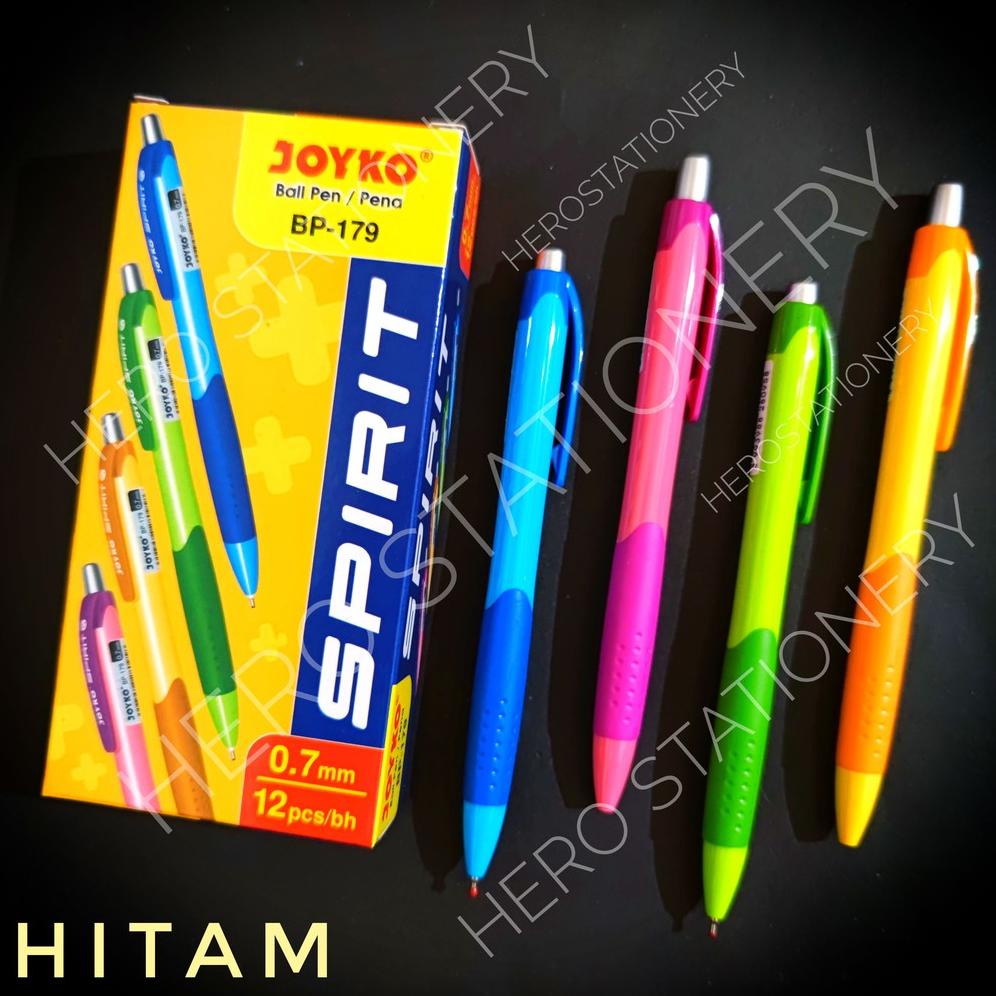 

Pena ballpoint pen joyko spirit 0.7 mm BP-179 tinta hitam . 12 unit
