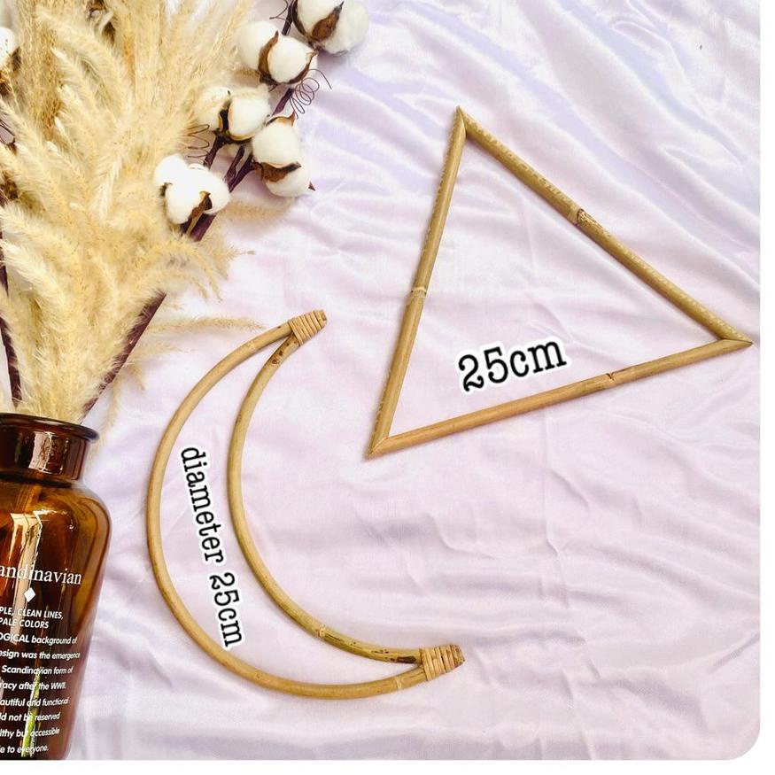 Terbaru dan terlaris ring rotan bulan sabit segitiga bintang rangka macrame