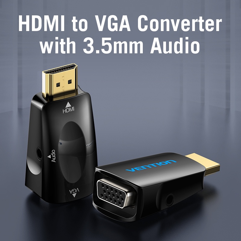 VENTION Adapter Konverter HDMI Gold Plated 1080P ke VGA untuk Montior PC/TV/XBOX/Laptop/Proyektor