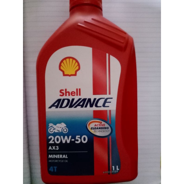 oli Shell Ax3 1ltr SAE 20-50w for Vixion/win/ Supra x/125/karisma/Smash/Vixion/Tiger/Gl pro/Neo