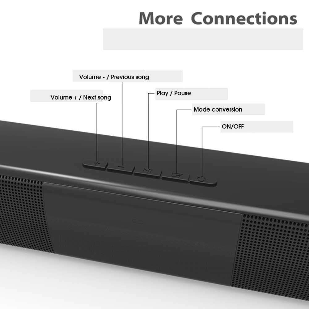 Soundbar Bluetooth Speaker Televisi Home Theater Bass 20W Sound Bar Bluetoth Spiker TV