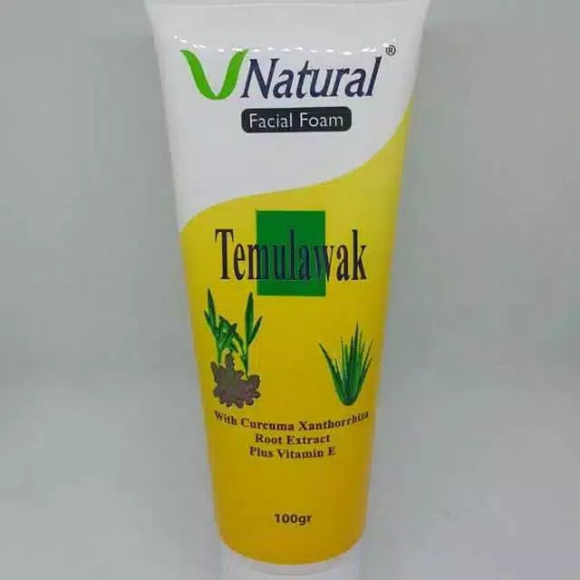 (CYBER) COD V NATURAL FACIAL FOAM TEMULAWAK 100GR - SABUN WAJAH V NATURAL