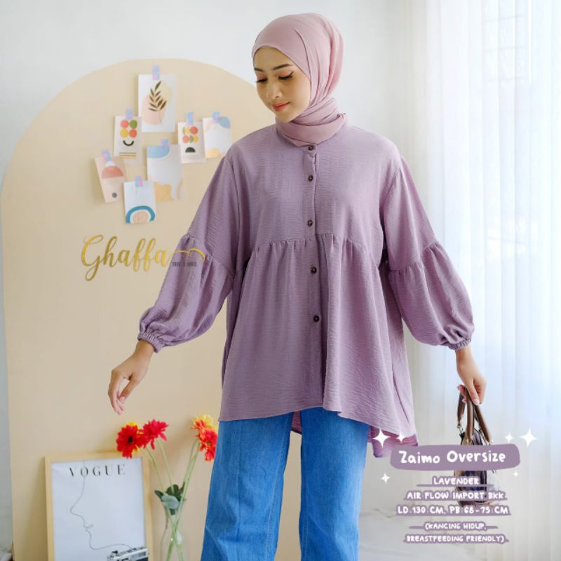 Oversize blouse modern / Zaimo oversize blouse polos by ghaffa the label / Blouse muslimah keren