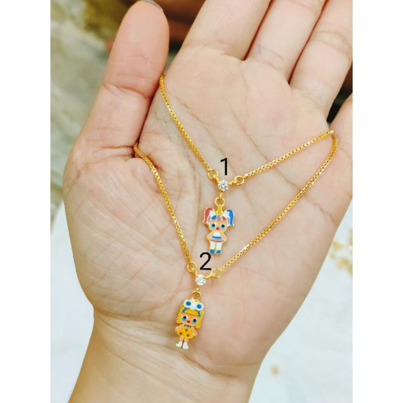 KAlUNG ANAK BONEKA CAT LOL PERAK 925 LAPIS MAS KUNING 24K