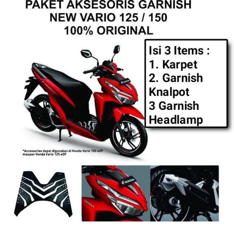 Paket Aksesoris New Vario 125 &amp; New Vario 150 Led Aksesoris Original Asli Honda