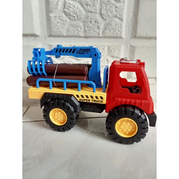 AK 93 - Mainan Heavy Truck Grapple + Kayu (opp) Truk Angkut Kayu AK93