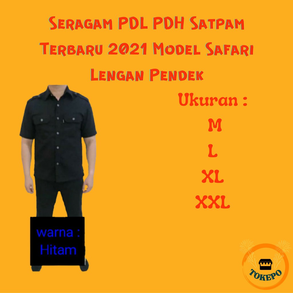 [ COD ] Seragam PDL PDH Satpam Terbaru 2021 Model Safari Lengan Pendek Coklat Berkualitas Murah Bandung | paket seragam satpam baju celana murah