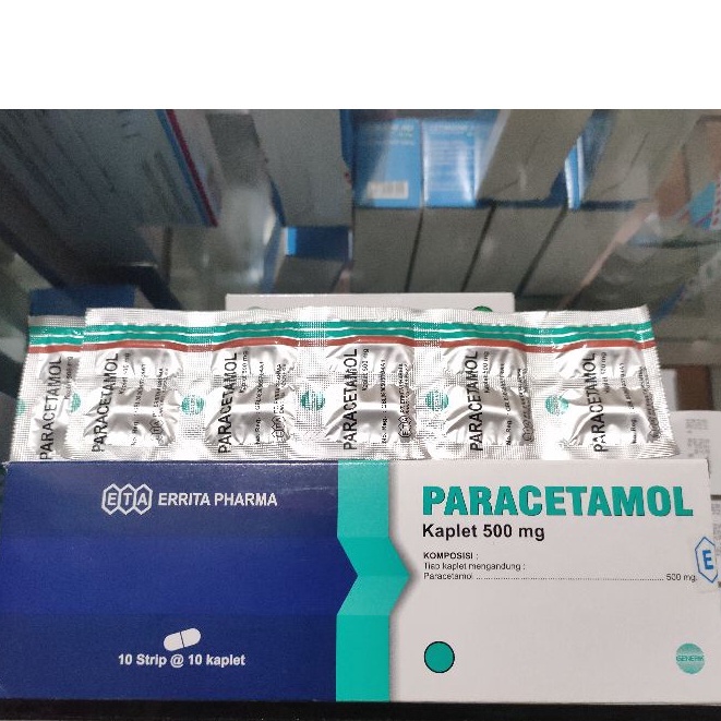 Paracetamol 500mg Obat Pereda Sakit Kepala | Demam | Sakit Gigi  Per STRIP isi 10 Tablet