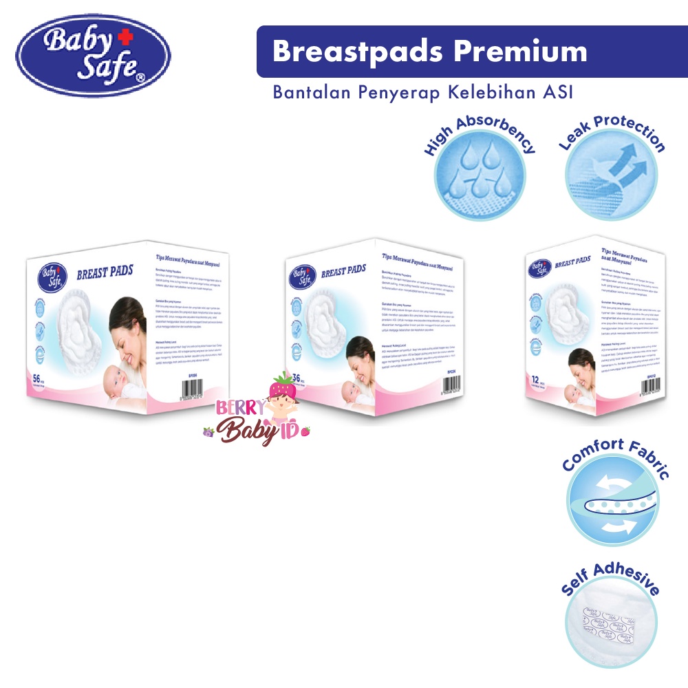 Baby Safe Breastpad Breast Pads Padding Bra Menyusui isi 12 BBS027 Berry Mart