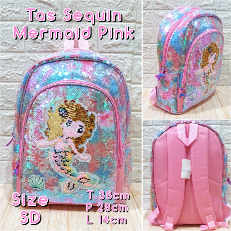 Tas Sekolah Sequin LoL Ukuran Large / Untuk SD Ransel Anak SD dan TK