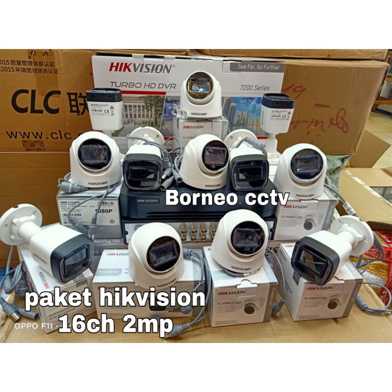 PAKET CCTV HIKVISION 16CHANNEL 2MP 1080P FULL HD KOMPLIT TGL PASANG