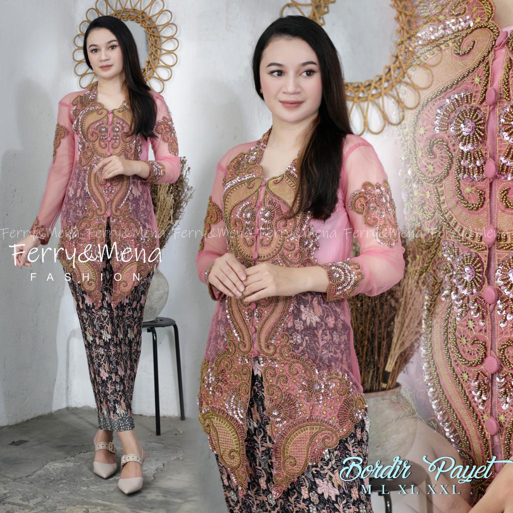 Permata Olshop / Kebaya Bordir Payet Mewah / Setelan Kebaya Modern / Kebaya Wisuda / Baju Kebaya / Kebaya Bali / Kebaya Akad