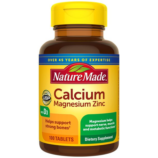 Nature Made Calcium Magnesium Zinc D3 100 Tablets