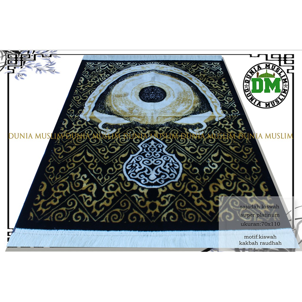 Sajadah Turki Super Platinum Ukuran Besar Bahan Tebal Motif Kiswah Kakbah Raudhah Sejadah