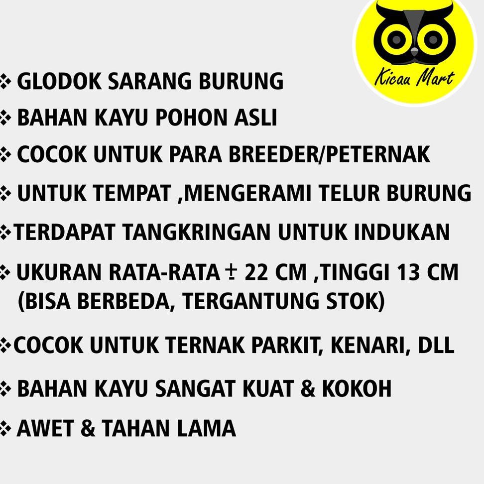 PREMIUM GLODOK PARKIT KAYU GELODOK GLODOG SARANG WADAH TEMPAT TERNAK BURUNG LOVEBIRD LOVE BIRD KENAR