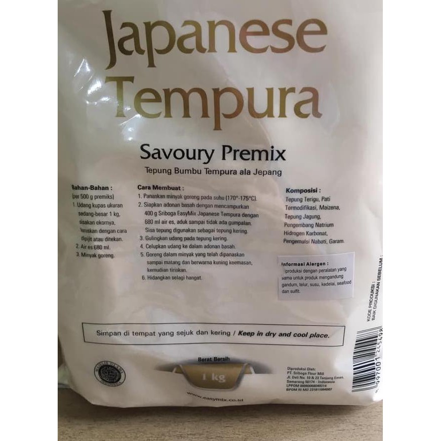 DGAB TEPUNG TEMPURA SRIBOGA EASYMIX - JAPANESE TEMPURA 1 KG JNXZ