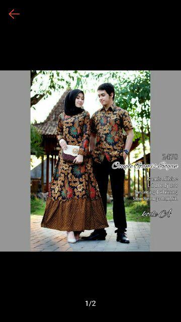 Maura Couple - Sania Ruffle Batik Couple Ori Ndoro Jowi Garansi Termurah Shopee Kebaya Modern 2564