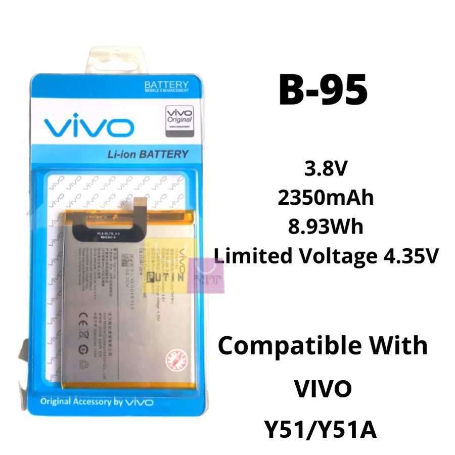 Baterai Batere Battery Vivo Y51 Y51A original B-95