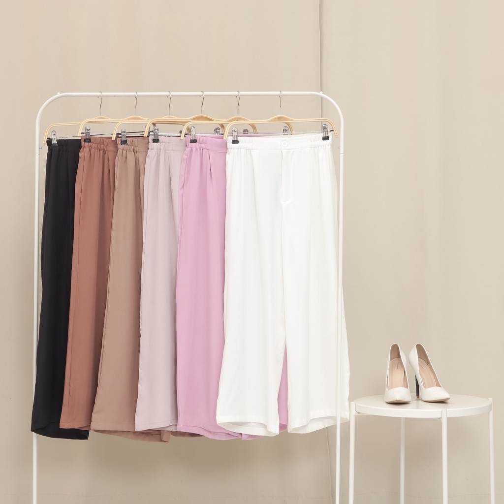 Celana Rok bawahan wanita cutbray kulot shakila with zipper ootd hijab kekinian-3