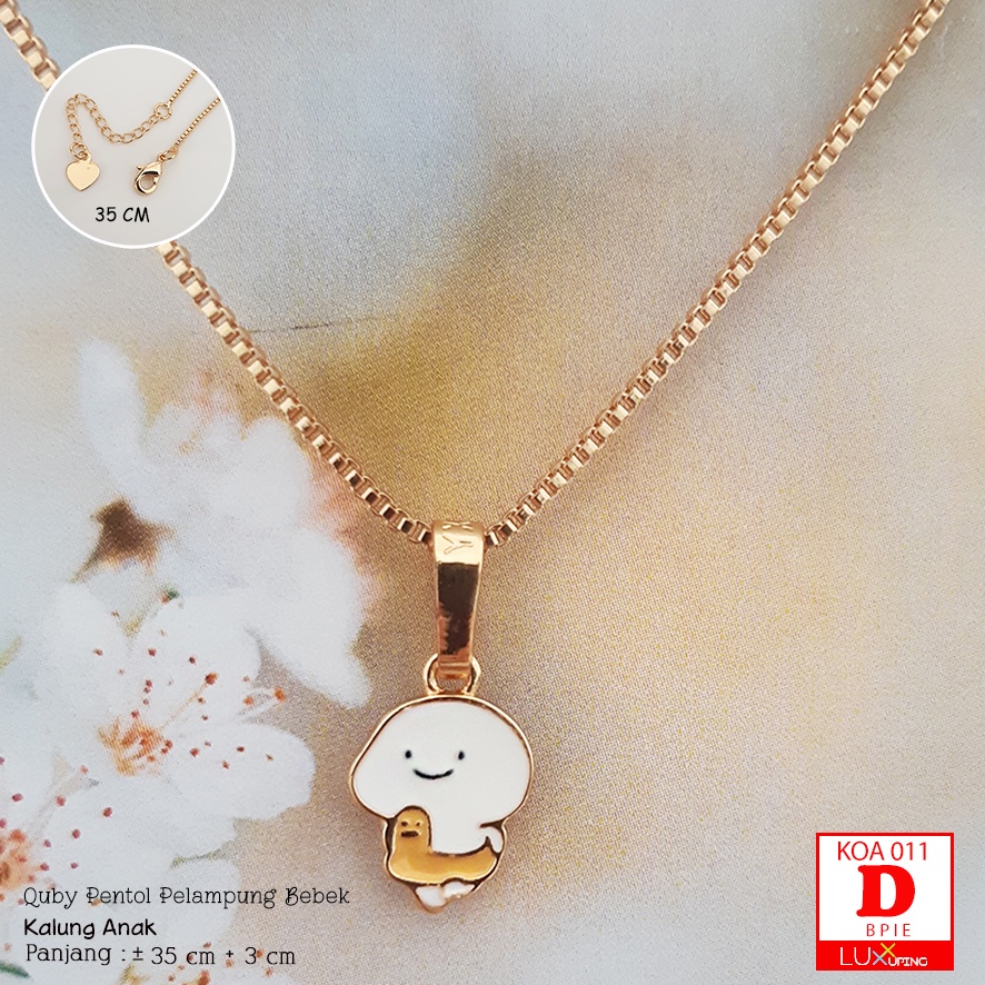 KOA 011 Kalung Anak Lucu Cat Enamel Perhiasan Anak Kalung Lapis Emas Imitasi Aksesoris Quby Pentol Lucu Kalung Anak Pendek 35 cm Aksesoris Anak Luxx Xuping