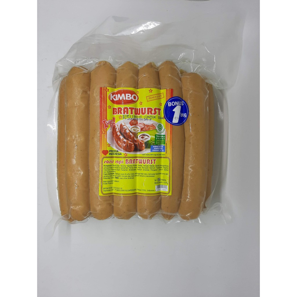 

Kimbo Sosis Sapi Bratwurst 12S 1Kg B