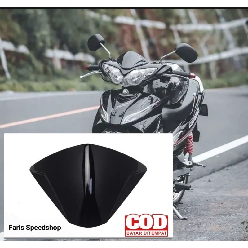 Visor yamaha jupiter z 110 owl burhan bahan tebal hitam kilap plus lem 3m double tape pnp