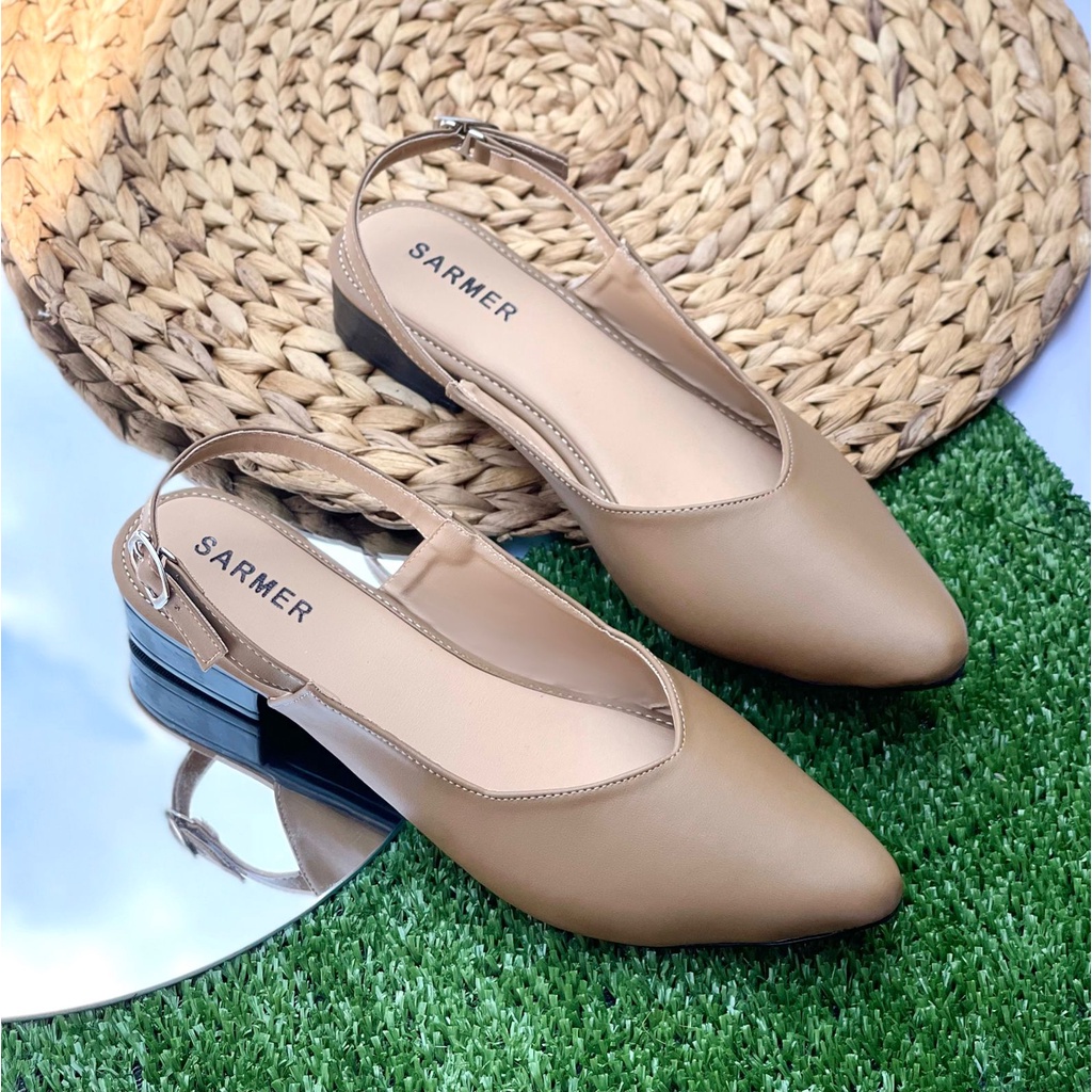 Myhani Sepatu Kerja Kantor Hak Tahu Pesta Kondangan Wanita Cewek Perempuan Warna Gold 5 Cm Murah Kek