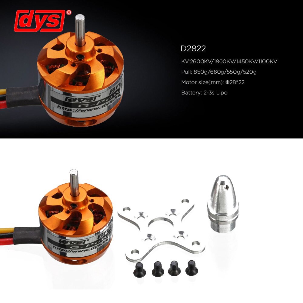 DYS D2822 Motor Brushless 2-3S 1800kv 2600kv