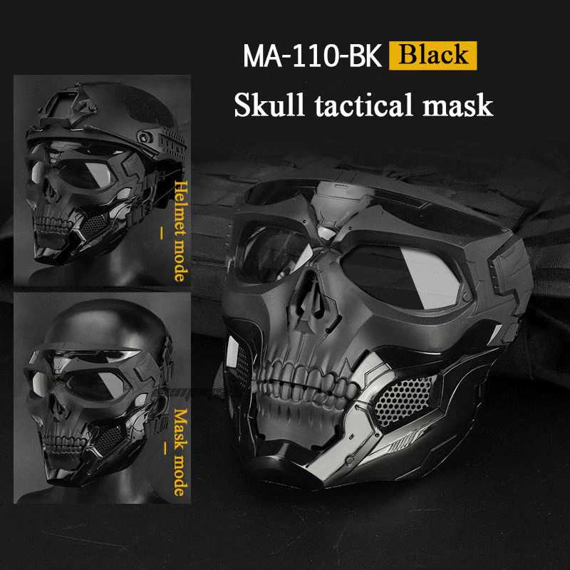 WoSporT Masker Motor Topeng Airsoft Gun Full Face Skull - MA-110