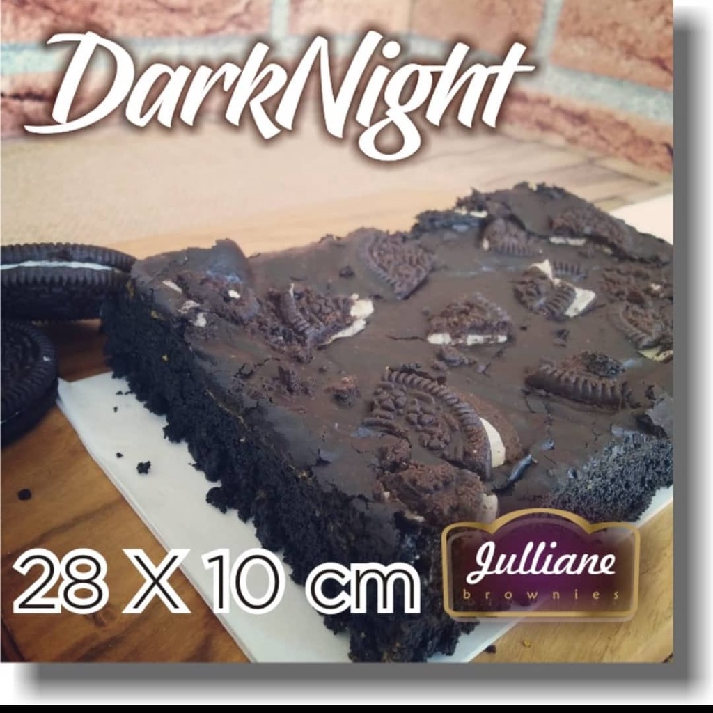 

Brownies Box Rasa Dark Night Panggang Hitam Legit Moist 28x10cm