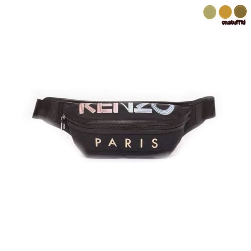 [TERMURAH] Kenzo Waistbag Canvas paris black (colorfull) Original 100%