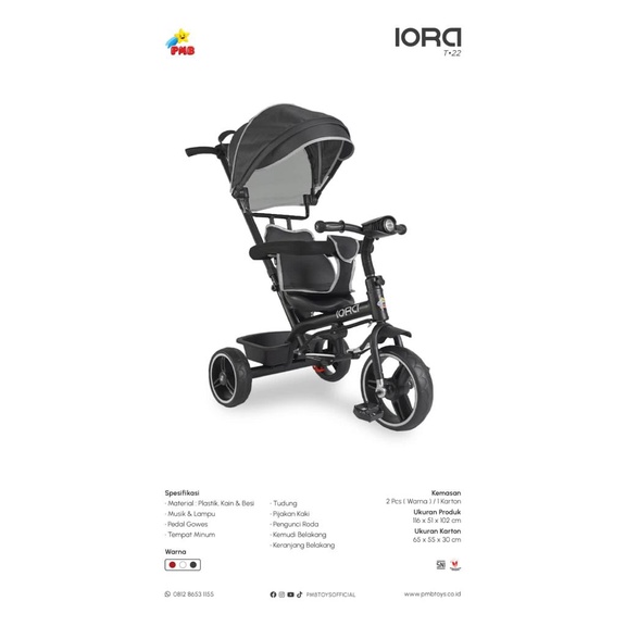 Tricycle PMB IORA T 10 T 15 T 22 Baby Stroller T10 T15 T22 Kereta Dorong Anak Bayi Dorongan Anak Bayi T09 T 09 T11 T 11 T17 T 17 T18 T 18 T21 T 21 T23 T 23