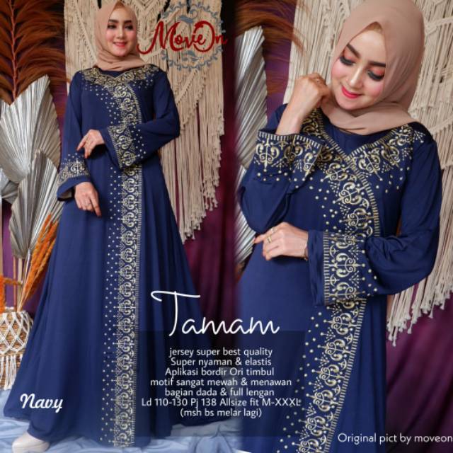 Tamam Maxy Gamis Jersey Bordir Ori Turkey Dres Muslim Jumbo xxxl Ld 130cm Arabian Soleram Abaya Gamis Lebaran Remaja Muslimah Terbaru Seragaman Pengajian Murah Dress Wanita Muslimah Syar'i Gamis Polos Tebal Premium Warna Hitam