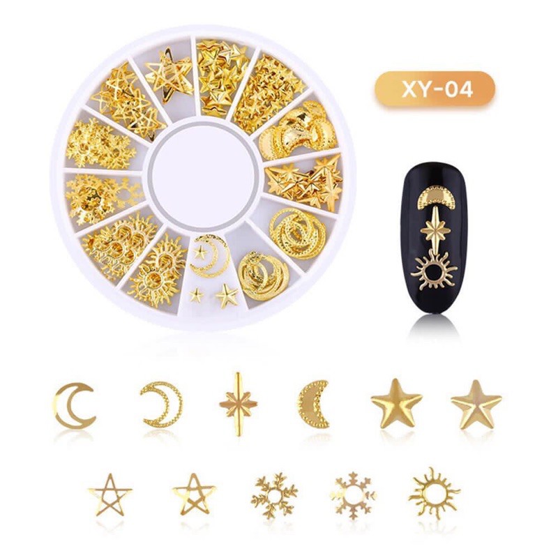 Rhinestones Nail Art Manik Manik rhinestone nail art wheel pernak pernik nail WHEEL GOLD TERLENGKAP