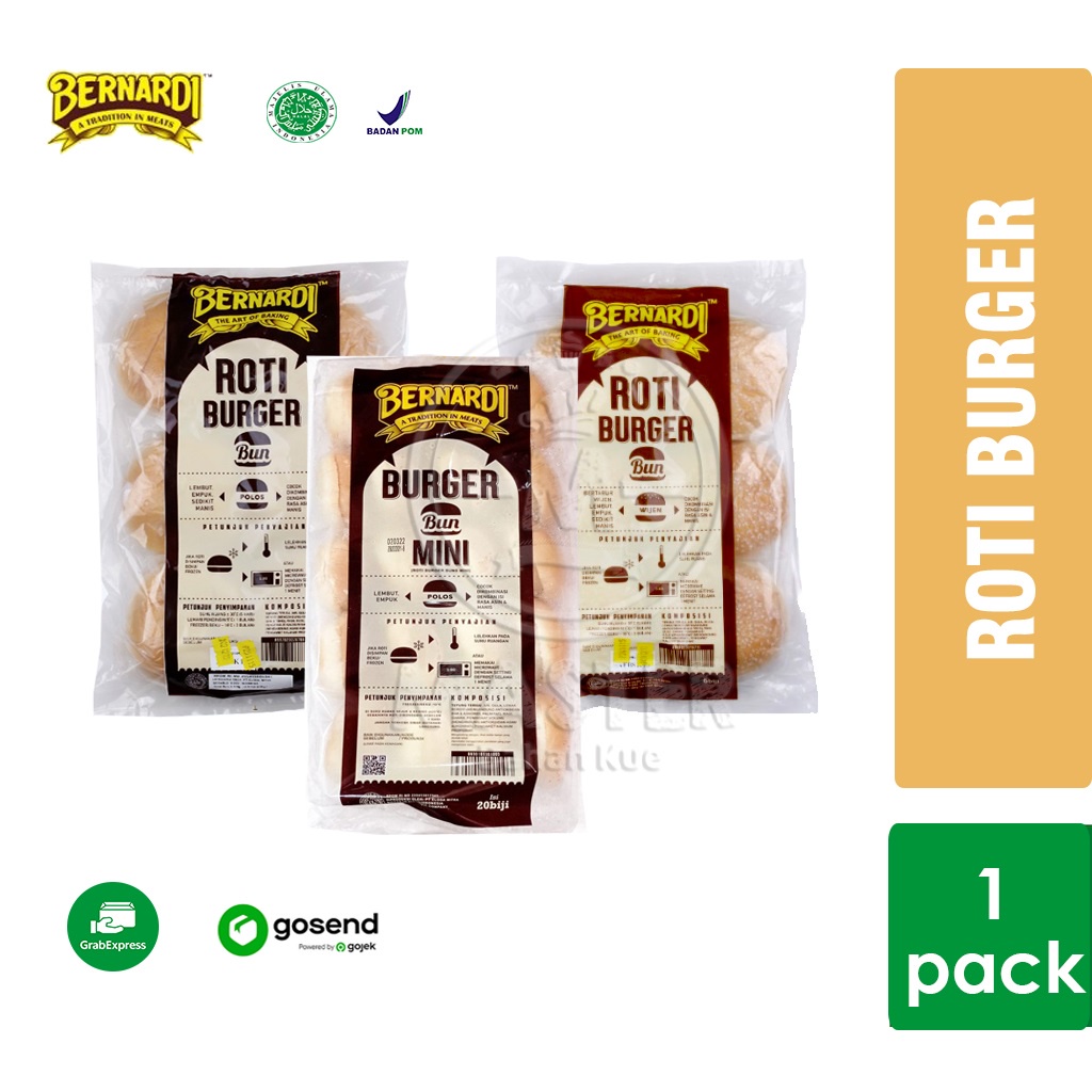 

Bernardi Roti Burger Bun Polos/Wijen/Mini 1 Pack [KHUSUS INSTANT]