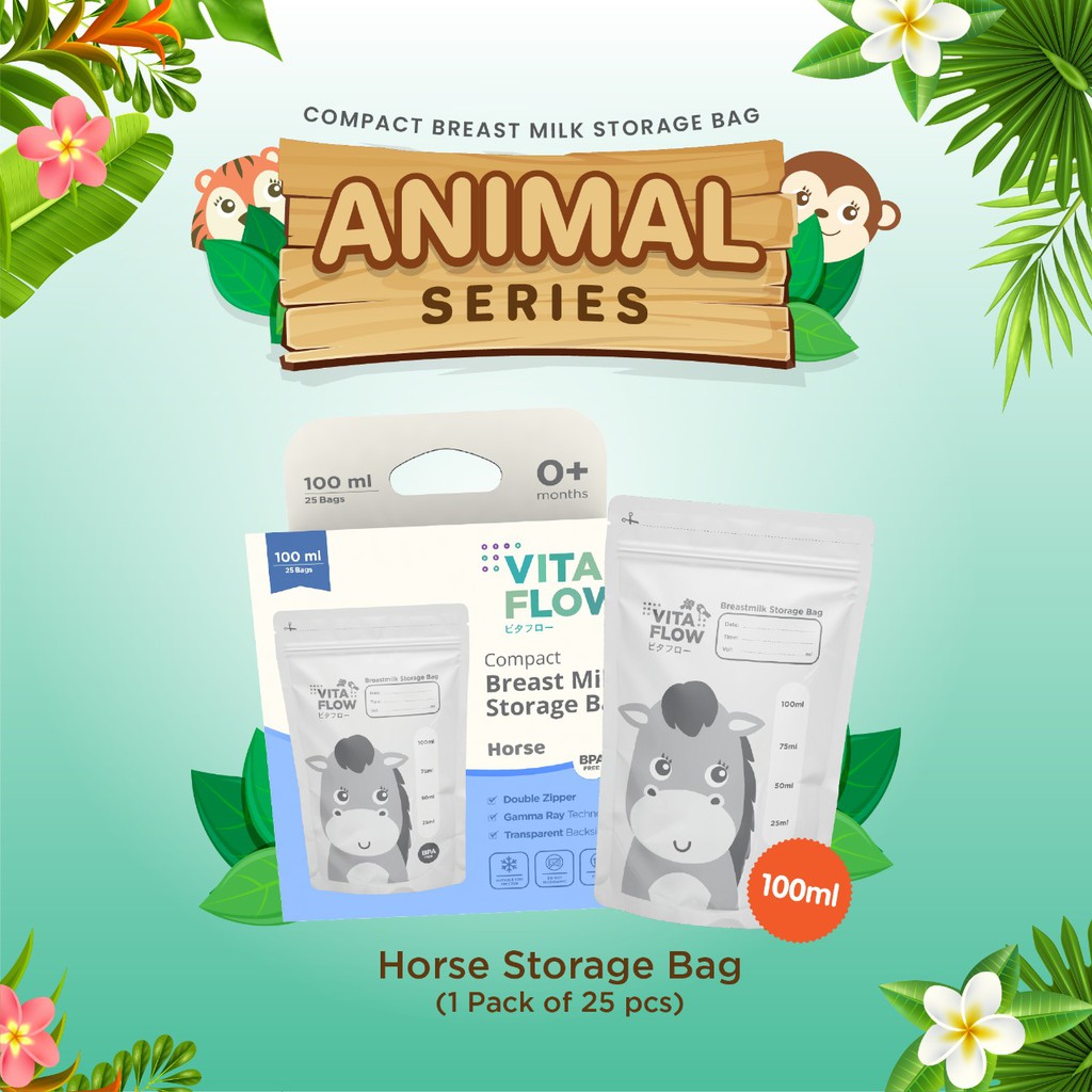 Vitaflow Kantong ASI Animal Series 100 ml - Breastmilk Storage 100ml